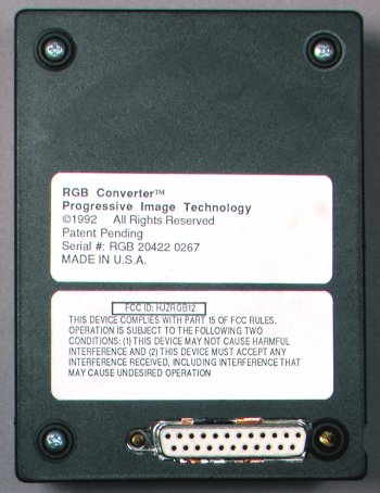 RGB converter, Back