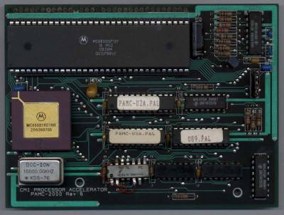 Picture of a Rev 6 card. This picture shows the 68000 mounted on board.